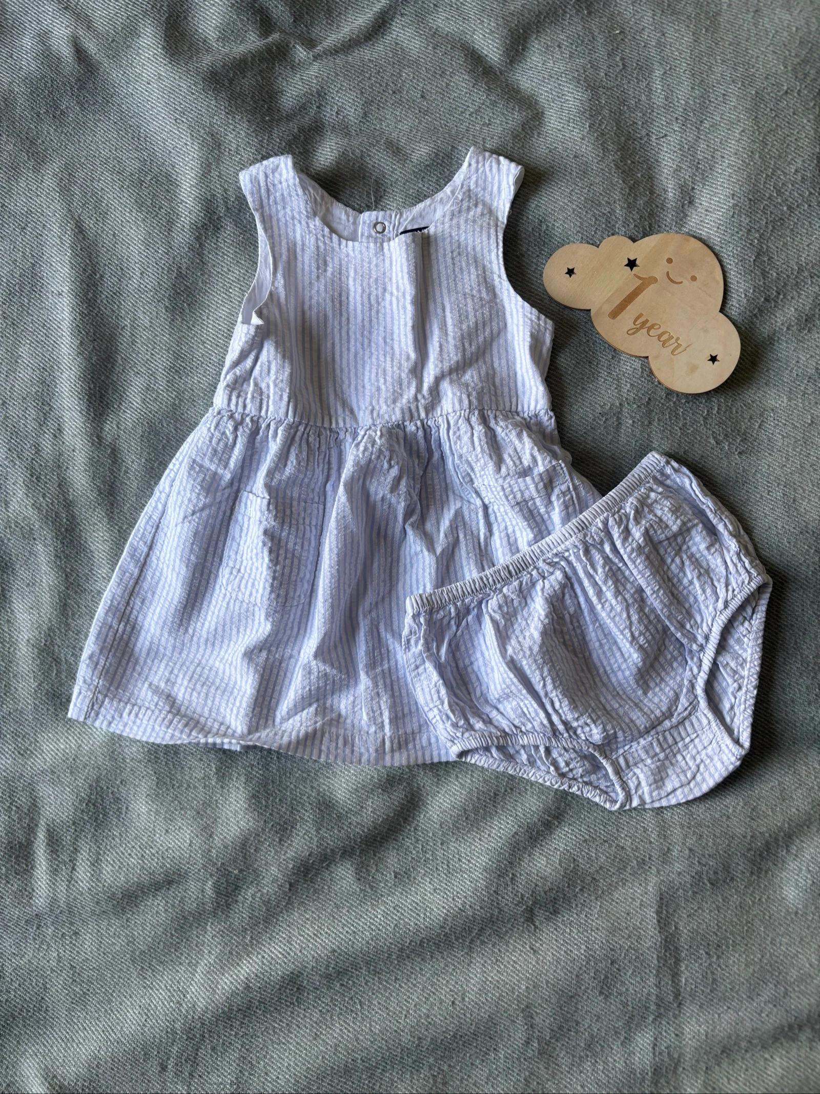 230/ Robe rayée + culotte - Kiabi - 12 mois - 74 cm